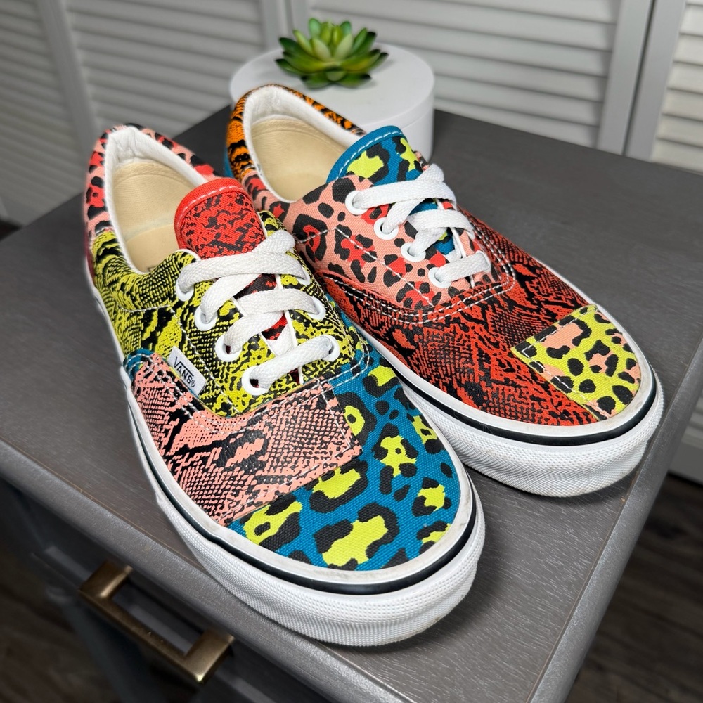 Vans Era Patchwork Leopard Snake Sneakers Multico… - image 1